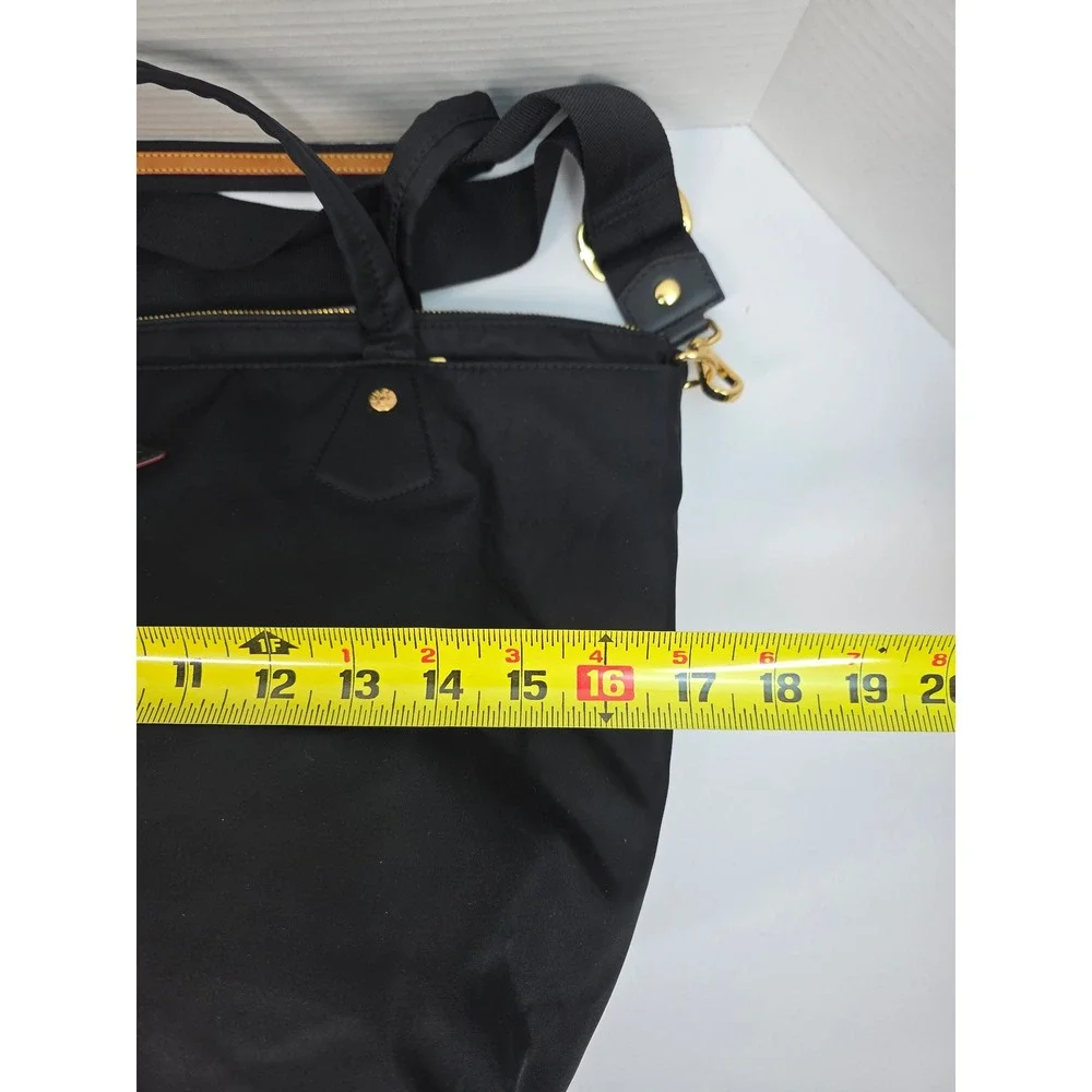 MZ Wallace Chelsea Tote Black Bedford Nylon Leather Trim‎ Shoulder Bag Gold HW